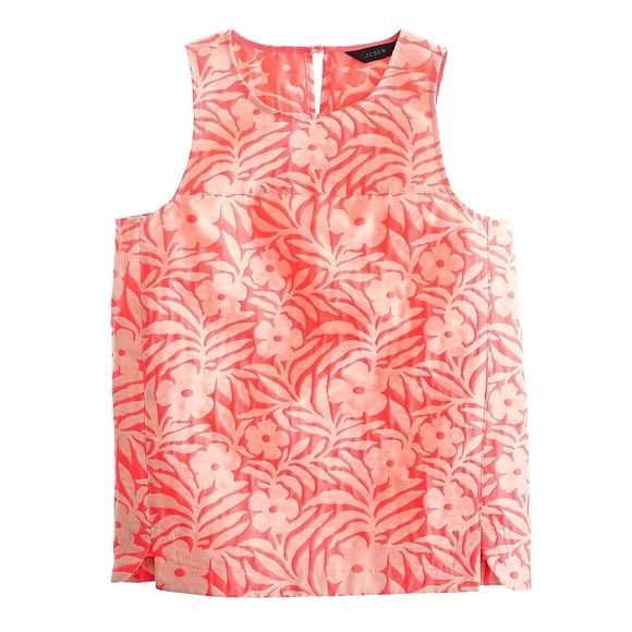 J. Crew plumeria floral jacquard shell in pink - Picture 1 of 9